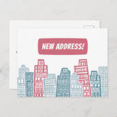 We hebben nieuwe adres verhuisde aankondiging briefkaart (Voorkant / Achterkant)