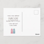 We hebben nieuwe adres verhuisde aankondiging briefkaart (Achterkant)