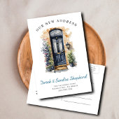 We hebben nieuwe adres zwarte Waterverf deur verpl Aankondigingskaart