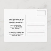 We hebben nieuwe adres zwarte Waterverf deur verpl Aankondigingskaart (Achterkant)