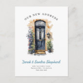 We hebben nieuwe adres zwarte Waterverf deur verpl Aankondigingskaart (Voorkant)