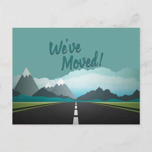 We hebben nieuwe adresaankondiging verplaatst aankondigingskaart (Voorkant)