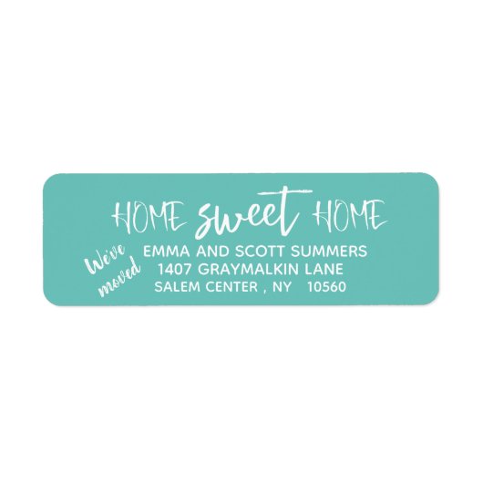 We hebben nieuwe adresaankondiging verplaatst Home Etiket (Voorkant)