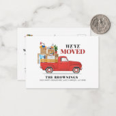 We hebben nieuwe adresaankondiging verplaatst notitiekaartje (Voorkant / Achterkant in situ)