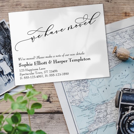 We hebben nieuwe adresaankondiging verplaatst notitiekaartje