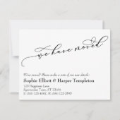 We hebben nieuwe adresaankondiging verplaatst notitiekaartje (Voorkant)