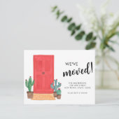 We hebben nieuwe adresdeur verplaatst aankondigingskaart (Staand voorkant)