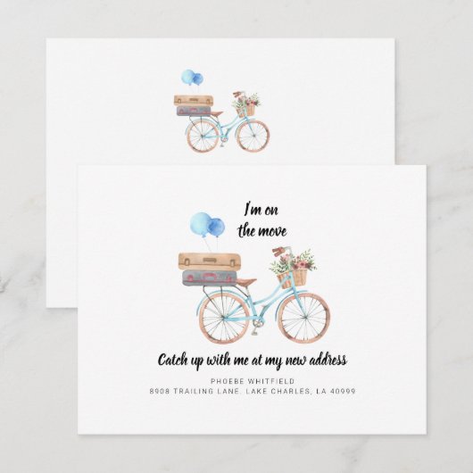 We hebben nieuwe adresfiets verplaatst aankondiging (Voorkant / Achterkant)