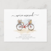We hebben nieuwe adresfiets verplaatst aankondigingskaart (Voorkant)