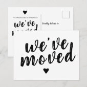 We hebben nieuwe adreswijziging verplaatst aankondigingskaart (Voorkant / Achterkant)