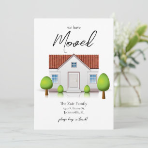 We hebben nieuwe huis eenvoudig minimalistisch ver aankondiging