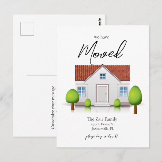 We hebben nieuwe huis eenvoudige minimalistische m briefkaart (Voorkant / Achterkant)