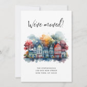 We hebben nieuwe huis Schattigee Waterverf huizen  Aankondiging (Voorkant)