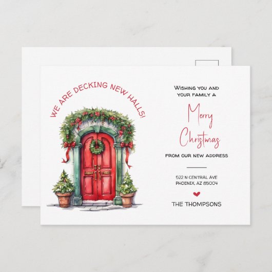 We hebben nieuwe thuis kerst verhuisde aankondigin feestdagenkaart (Voorkant / Achterkant)