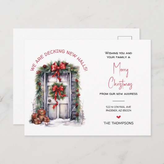 We hebben nieuwe thuis kerst verhuisde aankondigin feestdagenkaart (Voorkant / Achterkant)