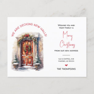 We hebben nieuwe thuis kerst verhuisde aankondigin feestdagenkaart