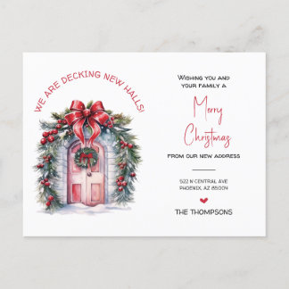 We hebben nieuwe thuis kerst verhuisde aankondigin feestdagenkaart