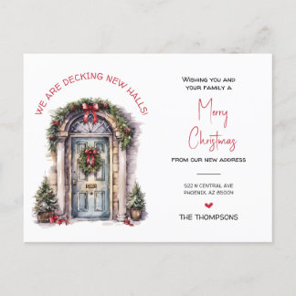 We hebben nieuwe thuis kerst verhuisde aankondigin feestdagenkaart