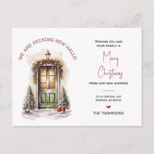 We hebben nieuwe thuis kerst verhuisde aankondigin feestdagenkaart (Voorkant)