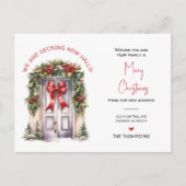 We hebben nieuwe thuis kerst verhuisde aankondigin feestdagenkaart (Voorkant)