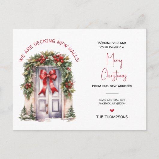 We hebben nieuwe thuis kerst verhuisde aankondigin feestdagenkaart (Voorkant)