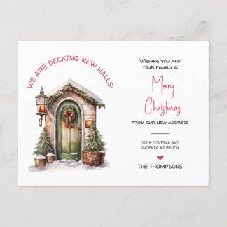 We hebben nieuwe thuis kerst verhuisde aankondigin feestdagenkaart