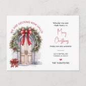 We hebben nieuwe thuis kerst verhuisde aankondigin feestdagenkaart (Voorkant)