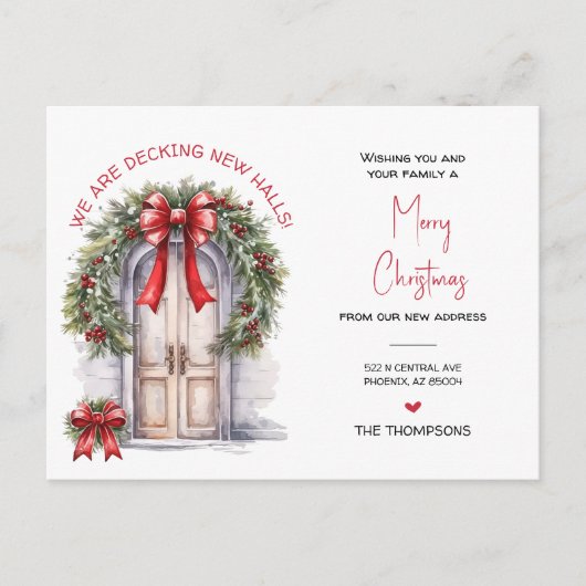 We hebben nieuwe thuis kerst verhuisde aankondigin feestdagenkaart (Voorkant)