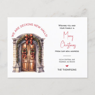 We hebben nieuwe thuis kerst verhuisde aankondigin feestdagenkaart