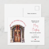 We hebben nieuwe thuis kerst verhuisde aankondigin feestdagenkaart (Voorkant / Achterkant)