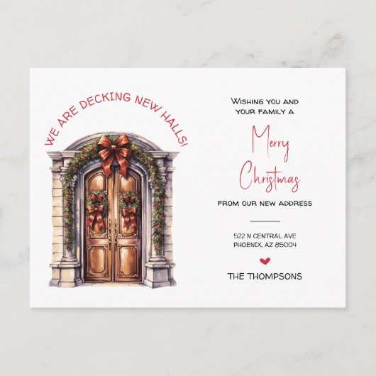We hebben nieuwe thuis kerst verhuisde aankondigin feestdagenkaart (Voorkant)