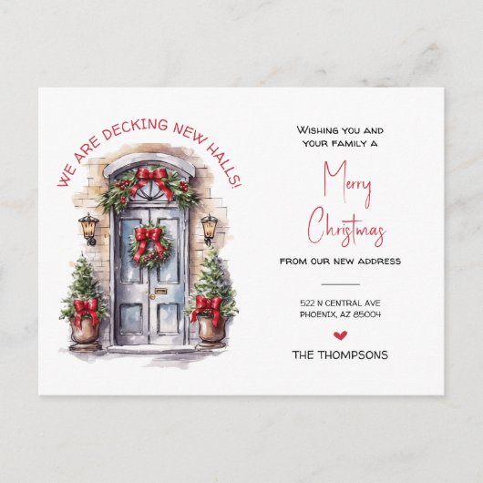 We hebben nieuwe thuis kerst verhuisde aankondigin feestdagenkaart (Voorkant)