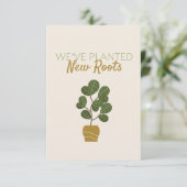 "We hebben nieuwe wortels geplant" bewegend Wenska Bedankkaart (Staand voorkant)