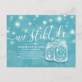 We hebben nog steeds een bruiloft met uitstel Maso Aankondigingskaart