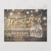 We hebben nog steeds een huwelijk met uitgestelde  aankondigingskaart (Voorkant)