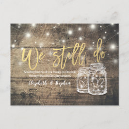 We hebben nog steeds een huwelijk met uitgestelde  aankondigingskaart