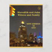 WE HEBBEN NYC CITYSCAPE UNIEK VERPLAATST AANKONDIGINGSKAART (Voorkant)