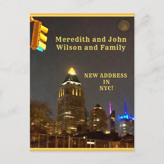 WE HEBBEN NYC CITYSCAPE UNIEK VERPLAATST AANKONDIGINGSKAART (Voorkant)