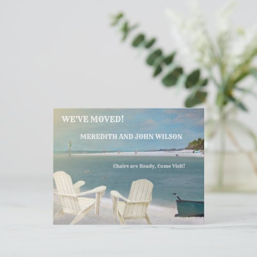 We hebben Ocean Beach Move Announcement Kaart verp (Staand voorkant)