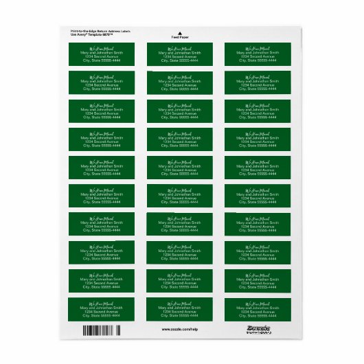 We Hebben Ons Adres Gewijzigd Script Donkergroen V Etiket (Full Sheet)