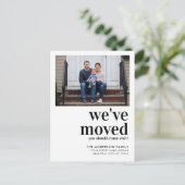 We hebben ons begeven Bezoek de nieuwe adresfoto Aankondigingskaart (Staand voorkant)