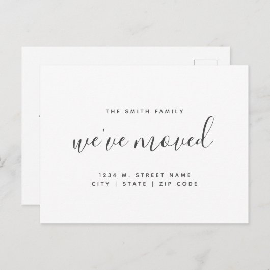 We hebben ons begeven bij Moderne adreswijziging Aankondigingskaart (Voorkant / Achterkant)