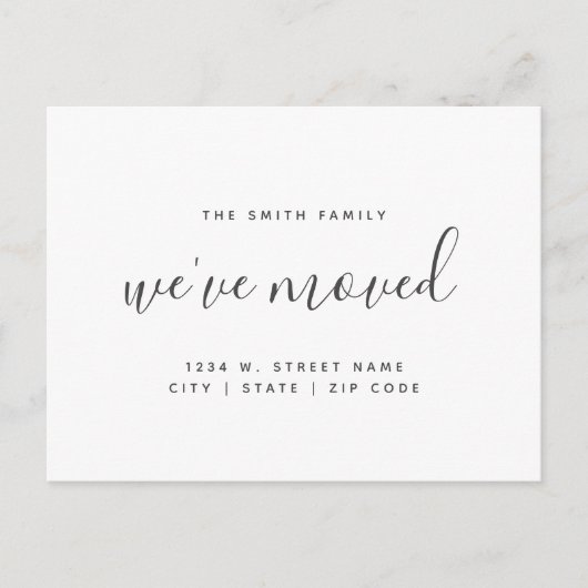 We hebben ons begeven bij Moderne adreswijziging Aankondigingskaart (Voorkant)