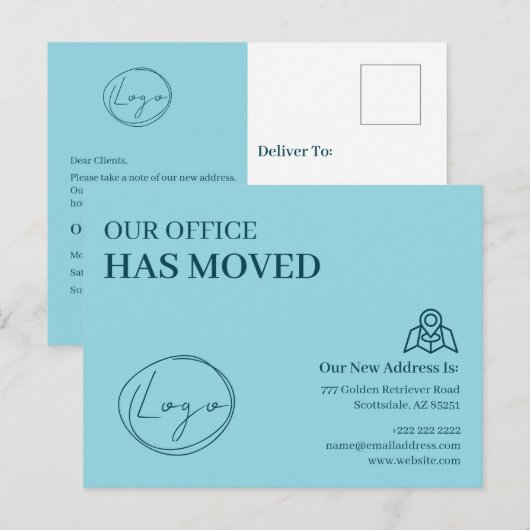 We Hebben Ons Kantoor Verhuisd Zakelijk Adreswijzi Briefkaart (Voorkant / Achterkant)