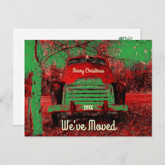 We hebben ons met kerstarecro Rustic Red Truck beg Aankondigingskaart (Voorkant / Achterkant)