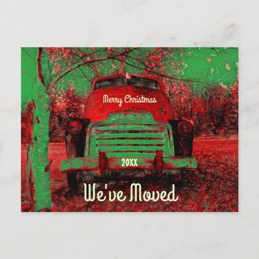 We hebben ons met kerstarecro Rustic Red Truck beg Aankondigingskaart (Voorkant)