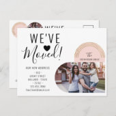 We hebben ons nieuwe adres foto-hoofdbeweging verp aankondigingskaart (Voorkant / Achterkant)