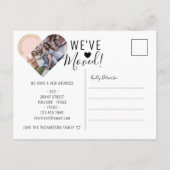 We hebben ons nieuwe adres foto-hoofdbeweging verp aankondigingskaart (Achterkant)