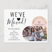 We hebben ons nieuwe adres foto-hoofdbeweging verp aankondigingskaart (Voorkant)