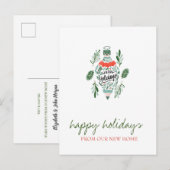 We Hebben Ons Verhuisd, Kerst Ornament Vakantie Aankondigingskaart (Voorkant / Achterkant)